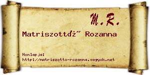Matriszottó Rozanna névjegykártya